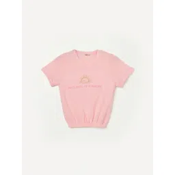 Fame Forever by Lifestyle Girls Light Pink Cotton Printed T-Shirt-picture-31