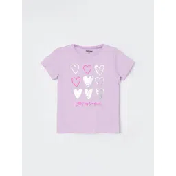 Fame Forever by Lifestyle Girls Lilac Cotton Printed T-Shirt-picture-40