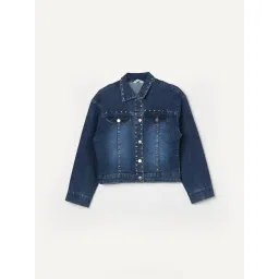 Fame Forever by Lifestyle Girls Mid Blue Cotton Jacket-picture-19