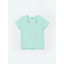 Fame Forever by Lifestyle Girls Mint Cotton Printed T-Shirt-picture-15