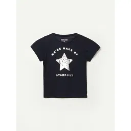Fame Forever by Lifestyle Girls Navy Cotton Printed T-Shirt-picture-39