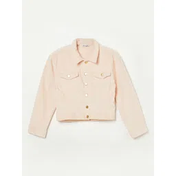 Fame Forever by Lifestyle Girls Spread Collar Solid Denim Jacket-picture-29