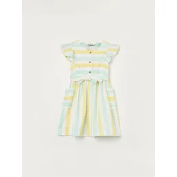 Fame Forever by Lifestyle Girls White Cotton Striped Dress-picture-41