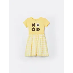 Fame Forever by Lifestyle Girls Yellow Checks Dress-picture-21
