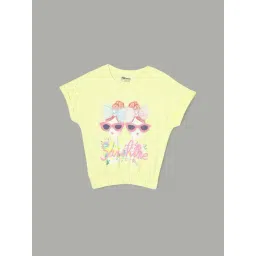 Fame Forever by Lifestyle Girls Yellow Cotton Printed T Shirt-picture-11
