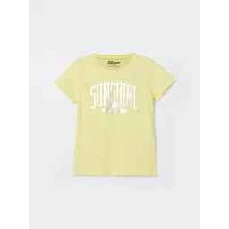Fame Forever by Lifestyle Girls Yellow Cotton Printed T- Shirt-picture-30
