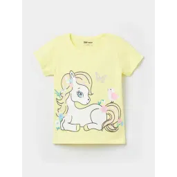 Fame Forever by Lifestyle Girls Yellow Cotton Printed T-Shirt-picture-20