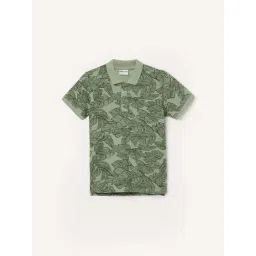 Fame Forever By Lifestyle Green Cotton Regular Fit Printed Polo T-Shirt-picture-36