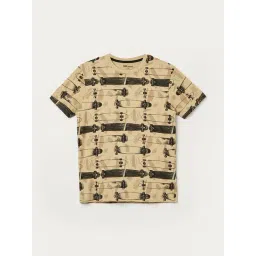 Fame Forever by Lifestyle Kids Beige Cotton Printed Regular Fit T-Shirt-picture-31