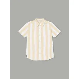 Fame Forever by Lifestyle Kids Beige Striped Regular Fit Shirt-picture-47