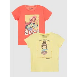 Fame Forever by Lifestyle Kids Girls Pack of 2 Printed T-shirts-picture-12