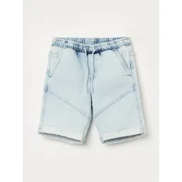 Fame Forever by Lifestyle Kids Light Blue Cotton Blend Regular Fit Shorts-picture-38