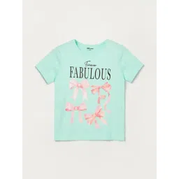 Fame Forever by Lifestyle Kids Mint Cotton Printed Regular Fit T-Shirt-picture-32