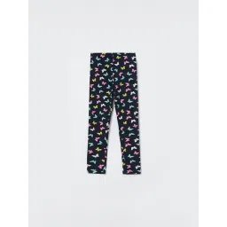 Fame Forever by Lifestyle Kids Navy Printed Slim Fit Leggings-picture-34
