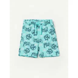 Fame Forever by Lifestyle Kids Sky Blue Printed Regular Fit Shorts-picture-10