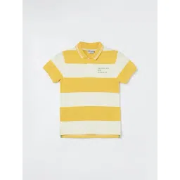 Fame Forever by Lifestyle Kids Yellow & White Striped Regular Fit Polo T-Shirt-picture-22