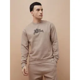 Fame Forever By Lifestyle Light Brown Relaxed Fit Printed Sweatshirt-picture-13