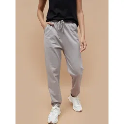 Fame Forever By Lifestyle Medium Beige Cotton Regular Fit Joggers-picture-17