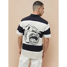 Fame Forever by Lifestyle Men Striped Polo Collar Cotton T-shirt-picture-33