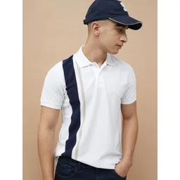 Fame Forever by Lifestyle Men Striped Polo Collar Cotton T-shirt-picture-34