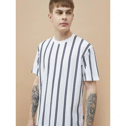 Fame Forever by Lifestyle Men Striped Round Neck Cotton T-shirt image 2