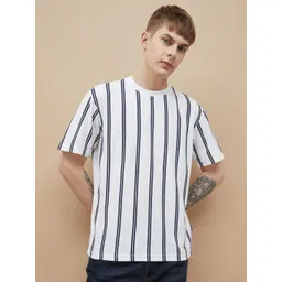 Fame Forever by Lifestyle Men Striped Round Neck Cotton T-shirt image 1