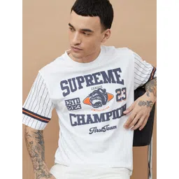 Fame Forever by Lifestyle Men Typography Printed Round Neck Cotton T-shirt-image-31