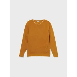 Fame Forever By Lifestyle Mustard Regular Fit Textured Sweater-picture-10