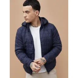 Fame Forever by Lifestyle Navy Blue Polyester Regular Fit Quilted Jacket-picture-10