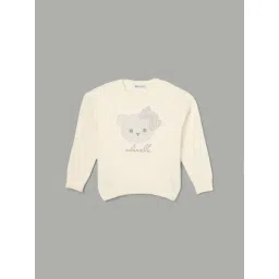 Fame Forever By Lifestyle Off White Regular Fit Embroidered Sweater-picture-48