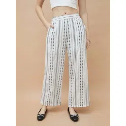 Fame Forever By Lifestyle Off White Regular Fit Embroidered Trousers-picture-45