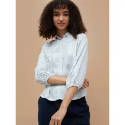 Fame Forever By Lifestyle Off White Regular Fit Striped Shirt-picture-34