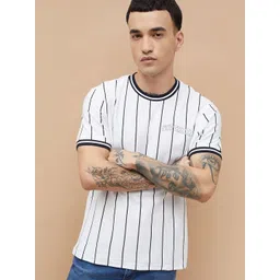 Fame Forever by Lifestyle Striped Round Neck Cotton T-shirt-picture-22
