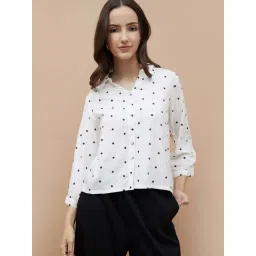 Fame Forever By Lifestyle White Regular Fit Embroidered Shirt-picture-27