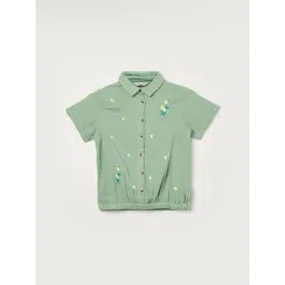 FAME FOREVER Girls Green Cotton Embroidery Top-picture-44