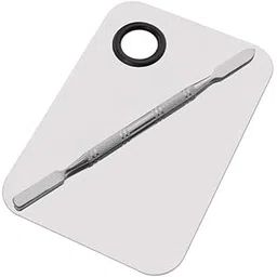 FAMEZA 1 PCS 6 by 4 Inches Makeup Palette Stainless Steel Palette Cosmetic Artist Mixing Palette with 6 Inches Spatula Tool-picture-12