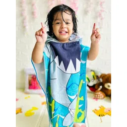 Famyo Blue & Grey 1 Printed Other 170 GSM Bath Towel-picture-22