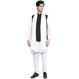 fancy dupatta Plain Woollen Lohi For Men | Trendy Winter Wear Lohi/Shawl (off White)-picture-46