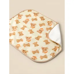 Fancy Fluff Beige Infants Cotton Printed Mattress Protector-picture-22