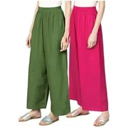 fancy star Stylish Women's Palazzo Pack of 2 | Cotton Rayon Latest Pants | Soft and Breathable Fabric | Trendy Casual Regular Wear Free Palazzo-picture-15