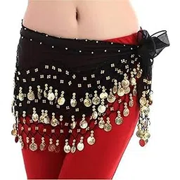 Fancydresswale Belly Dance Hip Scarf Waist Belt with Gold Coins for Women and Girls-picture-10