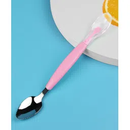 Fantasy India Baby Fruit Scraping Mud Spoon Feeding Spoon Soft Silicone Spoon - Pink-picture-46