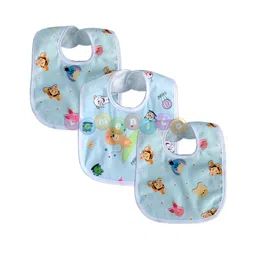 Fantasy India Baby Soft Feeding Bibs Apron Cute Multi Print with Tich Button Waterproof Newborn Baby Bib Set- Assorted-picture-33