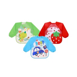 Fantasy India  Long Sleeve Waterproof Cartoon Animals Print Feeding Bibs  Pack of 3 - (Color & Print May Vary)-picture-3