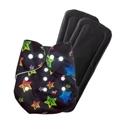 FANTASY INDIA Pocket Cloth Diaper Nappie 1 Diaper and 2 Insert Pad - Multicolor-picture-13