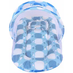 fareto Baby Mosquito Net Bed(0-6 Months) (BLUE) PRINT APPLE-picture-12