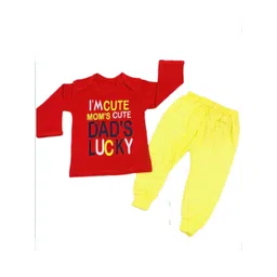 Fareto Kids Printed Pure Cotton T-shirt With Pyjamas-picture-14