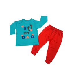 Fareto Kids Printed Pure Cotton T-shirt With Pyjamas-picture-57