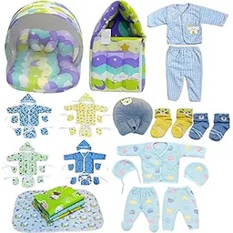 Fareto Newborn Baby Winter Essentials Combo Set | 37-in-1 Woolen & Cotton All-in-One Baby Care Kit | Soft, Warm & Comfortable Gift Pack for Infants (0–6 Months) (Purple Spiral)-picture-35