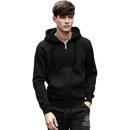 FARICON Men's Travel Cotton Solid Plain Hoody Sports Winter Gym Workout Running Travel Trekking Hooded Sweatshirts and Hoodies for Men Boys Cotton Winter Casual Wear-picture-48